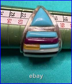 Size 10 Cobblestone Turquoise Sterling Silver Ring Vintage