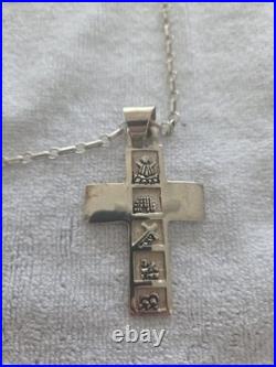 Sorrowful Mysteries Vtg Native American Navajo Sterling Necklace Roger John