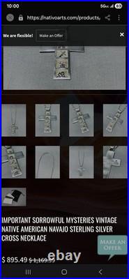 Sorrowful Mysteries Vtg Native American Navajo Sterling Necklace Roger John Sorrowful Mysteries Vtg Native American Navajo Sterling Necklace Roger John