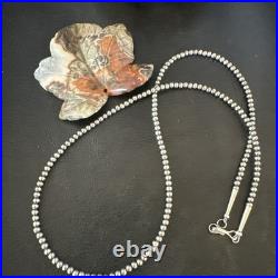 Southwestern 3mm Sterling Silver Pearls 20 Lobster Eye Cone Necklace 90320