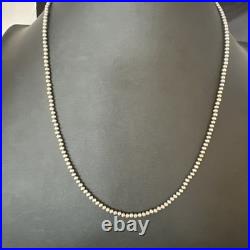 Southwestern 3mm Sterling Silver Pearls 20 Lobster Eye Cone Necklace 90320