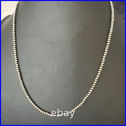 Southwestern 3mm Sterling Silver Pearls 20 Lobster Eye Cone Necklace 90320