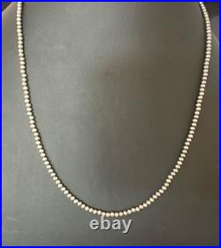 Southwestern 3mm Sterling Silver Pearls 20 Lobster Eye Cone Necklace 90320