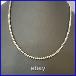 Southwestern 3mm Sterling Silver Pearls 20 Lobster Eye Cone Necklace 90320