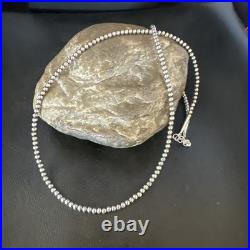 Southwestern 3mm Sterling Silver Pearls 20 Lobster Eye Cone Necklace 90320