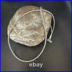Southwestern 3mm Sterling Silver Pearls 20 Lobster Eye Cone Necklace 90320