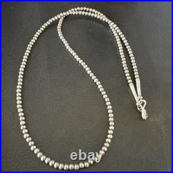 Southwestern 3mm Sterling Silver Pearls 20 Lobster Eye Cone Necklace 90320