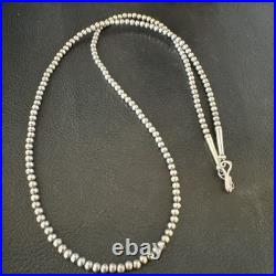 Southwestern 3mm Sterling Silver Pearls 20 Lobster Eye Cone Necklace 90320