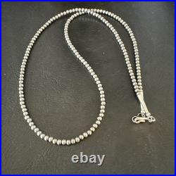Southwestern 3mm Sterling Silver Pearls 20 Lobster Eye Cone Necklace 90320