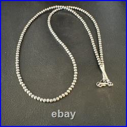 Southwestern 3mm Sterling Silver Pearls 20 Lobster Eye Cone Necklace 90320