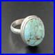 Spiderweb Blue Turquoise Navajo Sterling Silver Ring Size 6 11427