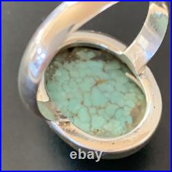 Spiderweb Blue Turquoise Navajo Sterling Silver Ring Size 6 11427