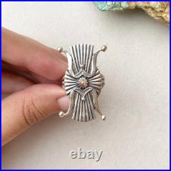 Stamped Native American-Style Heavy 925 Sterling Silver Ring