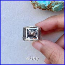 Stamped Native American-Style Heavy 925 Sterling Silver Ring