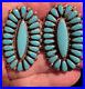 Stellar Vintage Navajo Native American A+++ Turquoise Sterling Cluster Earrings