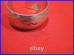 Sterling Silver Navajo Bracelet Artist Signed Rose Castillo Flute player