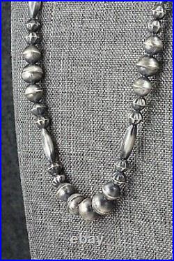Sterling Silver Navajo Pearl Necklace 22 Vintage