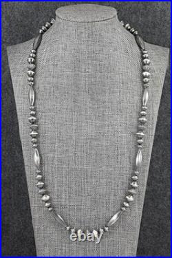 Sterling Silver Navajo Pearl Necklace 24 Vintage