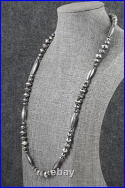 Sterling Silver Navajo Pearl Necklace 24 Vintage