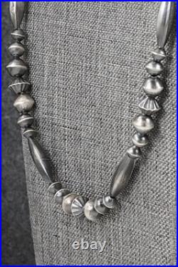 Sterling Silver Navajo Pearl Necklace 24 Vintage
