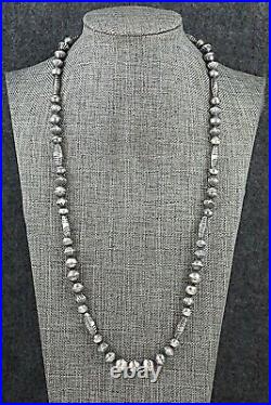 Sterling Silver Navajo Pearl Necklace 28 Vintage