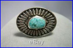 Sterling Silver Turquoise Native American Navajo Huge Ring Vintage Size 9