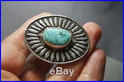 Sterling Silver Turquoise Native American Navajo Huge Ring Vintage Size 9