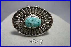 Sterling Silver Turquoise Native American Navajo Huge Ring Vintage Size 9