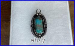 Sterling Silver & Turquoise Pendant Vintage, Native American Style