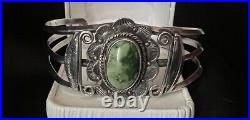 Stunning Vintage Native American Sterling Sliver Royston Turquoise Cuff 6