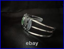 Stunning Vintage Native American Sterling Sliver Royston Turquoise Cuff 6