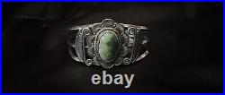 Stunning Vintage Native American Sterling Sliver Royston Turquoise Cuff 6