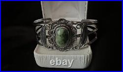 Stunning Vintage Native American Sterling Sliver Royston Turquoise Cuff 6