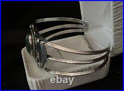 Stunning Vintage Native American Sterling Sliver Royston Turquoise Cuff 6