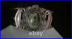 Stunning Vintage Native American Sterling Sliver Royston Turquoise Cuff 6