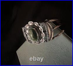 Stunning Vintage Native American Sterling Sliver Royston Turquoise Cuff 6