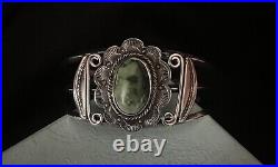 Stunning Vintage Native American Sterling Sliver Royston Turquoise Cuff 6