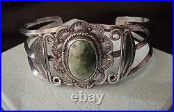 Stunning Vintage Native American Sterling Sliver Royston Turquoise Cuff 6