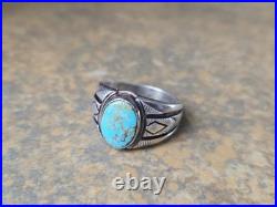 Stunning Vintage Navajo Turquoise 925 Ring Mens