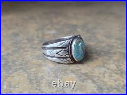 Stunning Vintage Navajo Turquoise 925 Ring Mens