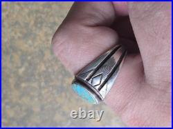 Stunning Vintage Navajo Turquoise 925 Ring Mens