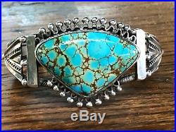 Stunning Vintage Navajo Turquoise Sterling Silver Bracelet Cuff Old
