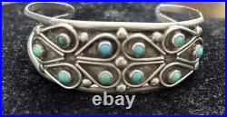 Stunning Vintage Signed D. A. Jim Native American Sterling Turquoise Bracelet