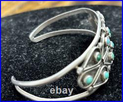 Stunning Vintage Signed D. A. Jim Native American Sterling Turquoise Bracelet