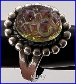 Stunning Vintage Sterling Silver Native American Ring By Bell Trading Post Fire