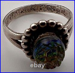 Stunning Vintage Sterling Silver Native American Ring By Bell Trading Post Fire