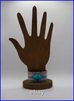 Stunning vintage Native American cuff bracelet. Sterling silver and turquoise