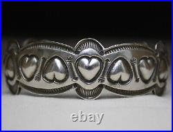 Sunshine Reeves Vintage Native American Heart Sterling Silver Cuff Bracelet