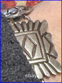 Superb Vintage Native American Navajo Jeanette Dale 8-link Concho Ss Bracelet