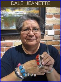 Superb Vintage Native American Navajo Jeanette Dale 8-link Concho Ss Bracelet